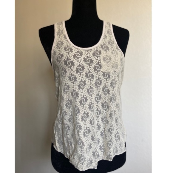 Free people Lace tank top cream button back S - Picture 1 of 10